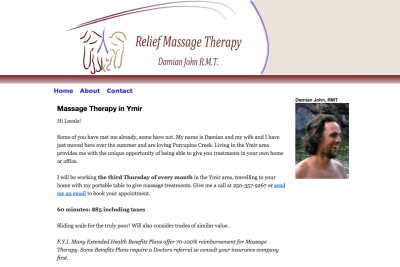 Wordpress website created for Relief Massage Therapy by Efficient Virtual Assistant SMac To The Rescue