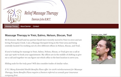 Wordpress website created for Relief Massage Therapy by Efficient Virtual Assistant SMac To The Rescue