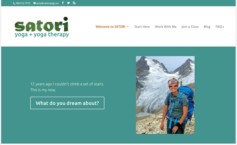 Fun Site Redesign for Satori Yoga & Yoga Therapy