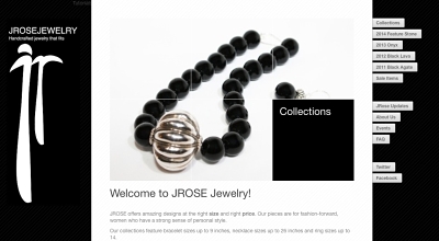 WordPress website created for JRose Jewelry